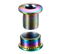 Lagomloot Crankset Chainring Bolts and Nuts, 4.9mm High-Carbon Steel with Vacuum Plating for Rust Resistance, 5 Pairs Colorful Set for Road Bike