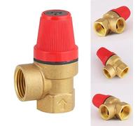 Lagomloot Diaphragm Brass Safety Valve, 1/2 Inch Pressure Relief 3-6 Bar for Closed Heating Systems, Automatic Drain Valve