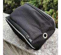 Lagomloot E-Bike Battery Controller Bag, Oxford Cloth Handlebar Front Pouch with Cable Hole for DIY Electric Bike, Black 21x13.5x10cm