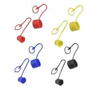 Lagomloot Flat-face Hydraulic Quick-connect Cap Set, PVC Dust for 1/4" 3/8" 1/2" for Bobcat Skid Steer Coupler Fittings, 4 Sets with NPT Thread