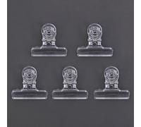 Lagomloot Fly Tying Clips, 5Pcs Plastic for STACKER Feather Bender Dubbing Hackle Holding Tool, Transparent Assorted Sizes 22-50mm for Fly Fishing