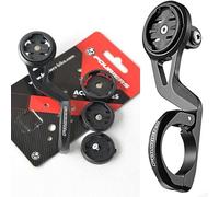 Lagomloot Fouriers Bike Computer Mount, Alloy CNC Headlight Holder for Wahoo ELEMNT Bolt and Camera, Fits 31.8mm Handlebar Black