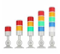 Lagomloot LED Signal Tower Stack Light, 220V Industrial Andon Column Lamp with Rotatable Base and Buzzer Alarm, for CNC Machine Factory Assembly Line Status Indication
