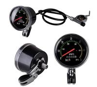 Lagomloot Mechanical Bike Speedometer, Chrome Bezel Odometer for Cycling Handlebar Left or Right Mount, 2cm Bayonet Fit for Most Bikes