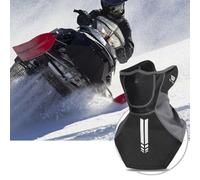 Lagomloot Neck Gaiter Scarf, Warm Fleece for Balaclava with Reflective Tape for Cycling Skiing Motorcycle, Black 30x22cm
