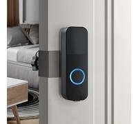 Lagomloot No Drill Doorbell Mounting Bracket, Compatible with Video Doorbells for Inward Swinging Doors 0.6-2.3 Inch Thick, Easy Install Anti-Theft Holder with Accessories, Black