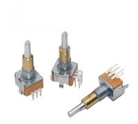 Lagomloot Rotary Encoder EC110701N2B, Dual Shaft with Push Button Switch, 30 Position 15 Pulse for Precise Control