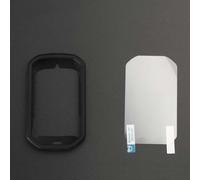 Lagomloot Silicone Protective Cover, HD Screen Film Set for Bryton Rider 320 420, Black Anti-Drop Case