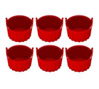 Lagomloot Silicone Ramekins, 6 Pcs Air Fryer Baking Cups for Eggs Muffins Cupcakes, Non-Stick Heat Resistant 6.5x7cm