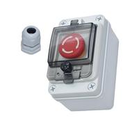 Lagomloot Waterproof Safety Shutdown Switch Enclosure, IP67 ABS Control Panel with Screw Wiring for Industrial Automation, White