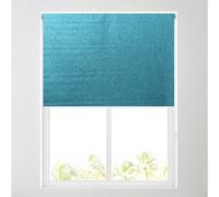 (Lagoon, 6ft (183cm)) Ara Soft Textured Plain Thermal Blackout Roller Blinds - FREE CUT TO SIZE