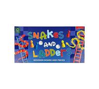Lagoon Snakes and Ladders Wooden Board Game, Brown Age 8+