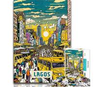 Lagos Adult Jigsaws 1000 Piece,Educational Game Challenge Toy Wall Decoration Unique Birthday And Xmas Gifts 75x50cm