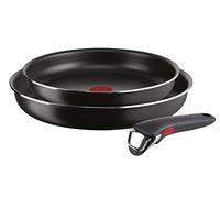 Lagostina Ingenio Essential Plus Non-Stick Aluminium Cookware and Pan Set for Gas and Oven, 3 Pieces, Frying Pans Ø 24 and 28 cm and Removable Handle