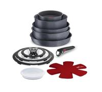 Lagostina Ingenio Mineralis Green Cookware Set 13 Pieces 2 Pans 1 Saucepan 1 Pan 1 Wok 3 Glass Lids 1 Plastic Lid 3 Pan Protector 1 Handle