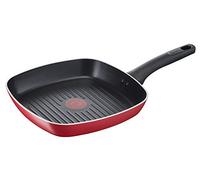 Lagostina Non-Stick Aluminium Grill 26 x 26 cm, Induction, Gas and Oven, with Thermo-Signal Cooking Indicator, Easy Titanium Coating, Ergonomic Bakelite Handle