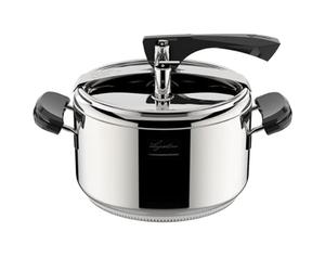 Lagostina Pressure Jar La Classica Lagofusion, Pressure Jar Diameter 22 cm, Capacity 5 L, with Basket, Receptary and Eco Can, Bakelite Handles, Weight Valve and Lago Fusion