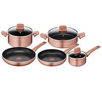 Lagostina Ramata Cookware and Frying Pan Set, Copper Effect Exterior, Non-Stick Aluminium, 8 Pieces, Black