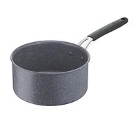 Lagostina Tempra Mineral Deep Saucepan with Long Handle in Steel and Aluminium with Mineral Coating + Diameter 20 cm, Silicone Handle, Stone Effect, Suitable for All Heat Sources