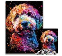 Lagotto Romagnolo Dog Art Jigsaw Puzzles for Adults 1000 Piece Difficult Puzzles for Adults Ideal for Lover, Perfect Christmas, New Year, Valentine's Gift 26X38CM/10.23x14.96inch