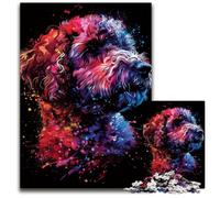 Lagotto Romagnolo Dog Art Jigsaw Puzzles for Adults 1000 Piece Impossible Jigsaw Puzzles for Adults Perfect for Halloween, Christmas, Birthday Gift 50x75CM/19.68x29.52inch