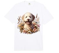 Lagotto Romagnolo Dog Summer Wildflowers Artwork Comfort Colors Adult Heavyweight T-Shirt