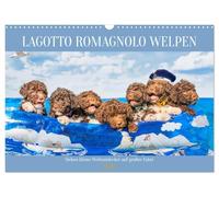 Lagotto Romagnolo puppies - Seven little world explorers on a big journey UK-Version (Wall Calendar 2026 DIN A3 Landscape), CALVENDO 12 Month Wall Calendar
