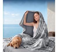 L'AGRATY Cooling Blanket (130x180cm Single) for Sweats Absorbs Heat to Keep Adults Cool on Warm Nights, Q-Max 0.5 for Hot Sleepers, Ultra-Cool Lightweight Grey Blanket