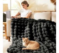 L'AGRATY Faux Rabbit Fur Blanket: 150x200cm Luxury Soft Fluffy Fur Throw