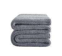 L'AGRATY Knitted Weighted Blanket - 60"x80" 15lbs Cooling Chunky Knit Heavy Blanket for Adults Braided Crochet Throw Thick Cable Yarn Knit Decorative Blanket No Beads Evenly Weighted Machine Washable