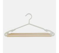 LAGUELLE 10 Wooden and Metal Hangers - Sturdy and Durable, Ideal for Laundry, Coats, Suits and Heavy Clothes - White