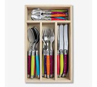 Laguiole 24 Piece Cutlery Set in Wooden Presentation Tray Laguiole Multicolor