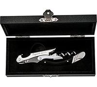 LAGUIOLE CORKSCREW"OMBRÉE" | black/silver-coloured, stainless steel/olive wood | bottle opener