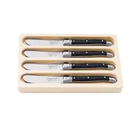 Laguiole Style de Vie Butter Knives set of 4 - Premium Line butter knife with Plastic handle - Black - Spreader in Laquiole style