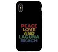 Laguna Beach California Peace Love retro vintage 70s Case for iPhone X/XS