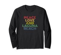 Laguna Beach California Peace Love Retro Vintage 70s Long Sleeve T-Shirt