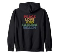 Laguna Beach California Peace Love retro vintage 70s Zip Hoodie