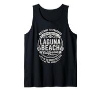 Laguna Beach California USA Vintage Paradise Artwork Tank Top