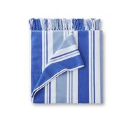 Laguna Beach Textile Co. Striped Cabana Beach Towel - Oversized, Plush 630 GSM Cotton - Bahama Blue