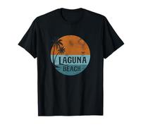Laguna Beach Vacation Sunset and Palms Grunge Style T-Shirt