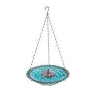 LAGUOE Garden Bird Bath with Integrated Fountain Hanging Feeder Design Large Capacity Water Source for Birds Squirrels Outdoor ABS Hanging Bird Water Feature