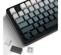 LAGWKX Double Shot PBT Keycaps Set 133 Keys, Shine Through Side Printed Keycaps, Cherry Profile Custom Key caps for Mechanical Keyboards (60%, 65%, 75%, 80%, 100%) (Black and White Gradient)