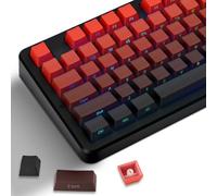 LAGWKX Double Shot PBT Keycaps Set 133 Keys, Shine Through Side Printed Keycaps, Cherry Profile Custom Key caps for Mechanical Keyboards (60%, 65%, 75%, 80%, 100%) (Black and red Gradient)