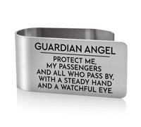 LAGZDFC Guardian Angel Protect Me My Passengers and All Who Pass by Car Visor Clips, Guardian Angel Visor Clips for Cars, Christian Car Charm Accessories for Drivers Family Friend, New Driver Gifts