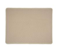 LahAd Cat Mat Kitten Litter Tray Mat Litter Mat Grey Honeycomb Litter Mat Cat Clean Mat Litter Box Mat Cat Litter Mats Trapper Cat Litter Mat Large 30X30,beige