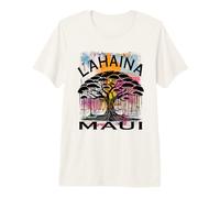 Lahaina Harbor Maui Hawaii Banyan Tree Sunset Souvenir Premium T-Shirt