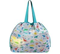 LAHAQIQI Extra Large Dinosaur Mesh Beach Toy Tote Bag with Drawstring- Foldable Lightweight Swimming Travel & Summer Essentials for Women Kids (Dino Green)