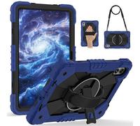 LAHDFKAJ Compatible with Xiaomi Redmi Pad 2 Pro 12.1 Inch 2025 Model Case,Multi-Function Shockproof Cover with Rotating Stand, Kickstand, Hand Strap & Shoulder Strap(Deep Blue)