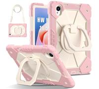 LAHDFKAJ For Huawei Matepad 11.5S WiFi: TGR-W09 11.5" (2024 Release) Case Built-in Pencil Holder Rugged Shockproof Cover,Protective Case W 360 Swivel Kickstand+Hand Strap+Shoulder Strap(Rose Gold)