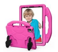 LAHDFKAJ For iPad Pro 11 Inch (M5) 2025/(M4) 2024 Tablet Case for Kids Lightweight EVA Shockproof Protective Handle Stand Cover Kid Friendly Case(Rose rose)